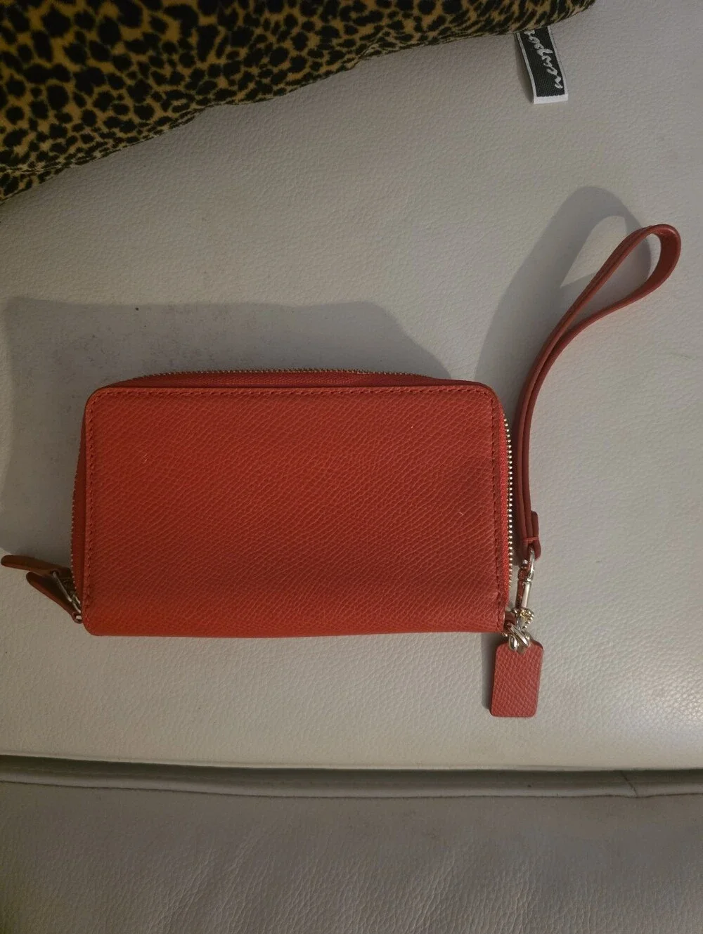 Coach Orange Zip Wristlet Wallet